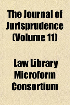 Book cover for The Journal of Jurisprudence (Volume 11)