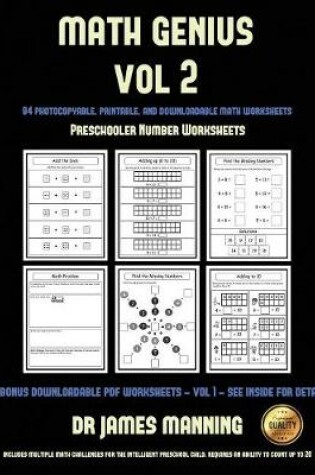 Cover of Preschooler Number Worksheets (Math Genius Vol 2)