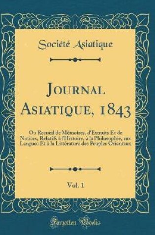 Cover of Journal Asiatique, 1843, Vol. 1