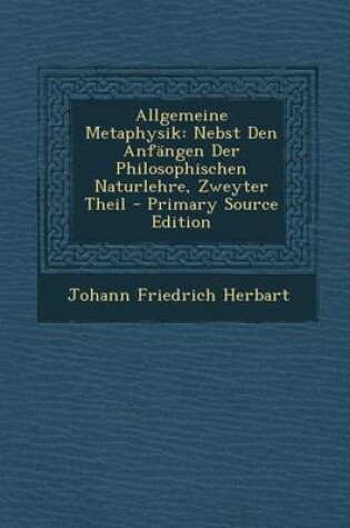 Cover of Allgemeine Metaphysik