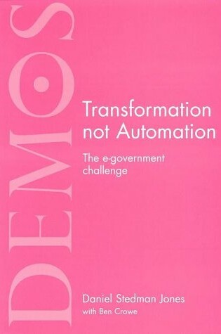 Cover of Transformation Not Automation
