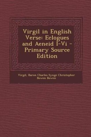 Cover of Virgil in English Verse