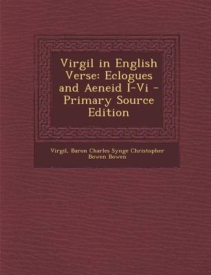 Book cover for Virgil in English Verse