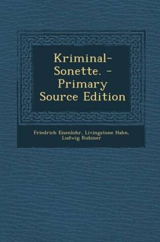 Cover of Kriminal-Sonette.