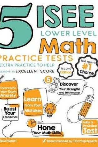 Cover of 5 ISEE Lower Level Math Practice Tests