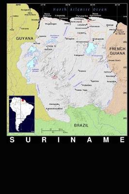 Book cover for Modern Day Color Map of Suriname in Africa Journal