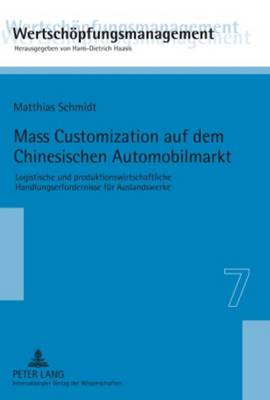 Book cover for Mass Customization Auf Dem Chinesischen Automobilmarkt