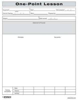 Book cover for One-Point Lesson Form