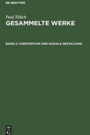 Cover of Christentum Und Soziale Gestaltung