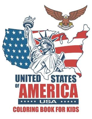 Book cover for United state of america usa coloring book for kids