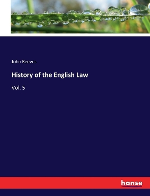 Book cover for History of the English Law