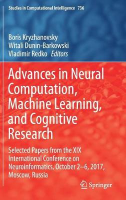 Cover of Advances in Neural Computation, Machine Learning, and Cognitive Research