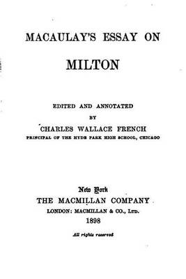 Book cover for Macaulay's Essay on Milton