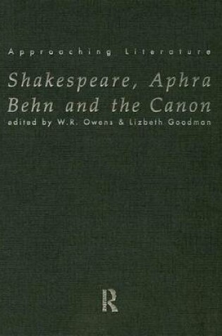 Cover of Shakespeare, Aphra Behn and the Canon