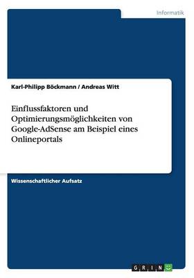 Book cover for Einflussfaktoren und Optimierungsm�glichkeiten von Google-AdSense am Beispiel eines Onlineportals