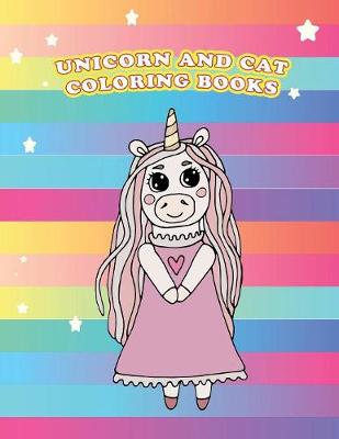 Book cover for Unicorn and Cat coloring books