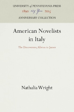 Cover of American Novelists in Italy