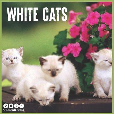 Book cover for White Cats 2021 Wall Calendar