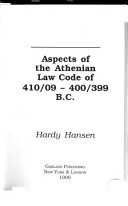 Book cover for Aspects O/T Athenian Law