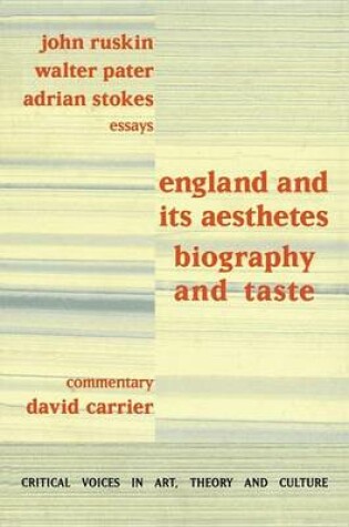 Cover of England and Its Aesthetes: Biography and Taste