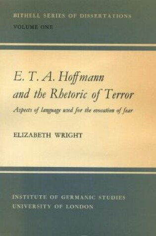 Cover of E.T.A. Hoffmann and the Rhetoric of Terror