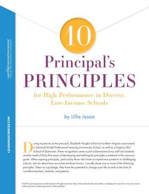 Book cover for 10 Principal's Principles for High Performance in Diverse, Low-Income Schools Quick Reference Guide