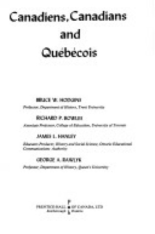 Cover of Canadiens, Canadians and Quebecois