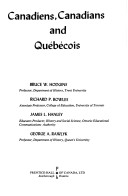 Book cover for Canadiens, Canadians and Quebecois