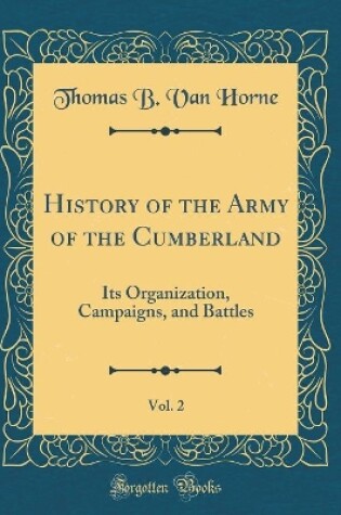 Cover of History of the Army of the Cumberland, Vol. 2