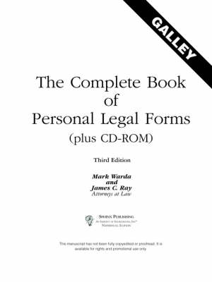 Cover of Complete Book of Personal Legal Forms