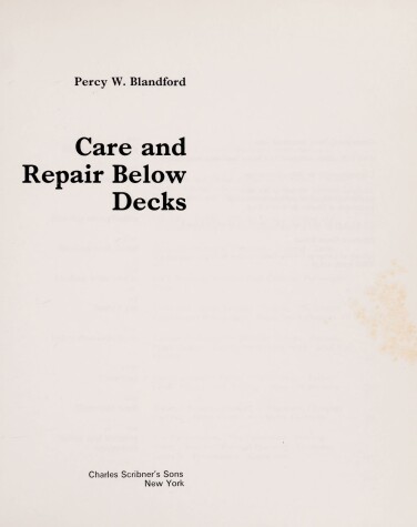 Book cover for Care and Repair Below Decks