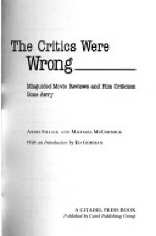 Cover of The Critics Were Wrong