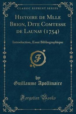 Book cover for Histoire de Mlle Brion, Dite Comtesse de Launay (1754)