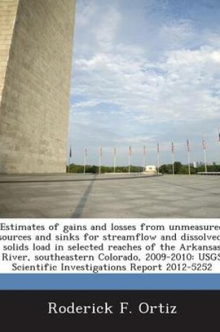 Cover of Estimates of Gains and Losses from Unmeasured Sources and Sinks for Streamflow and Dissolved-Solids Load in Selected Reaches of the Arkansas River, Southeastern Colorado, 2009-2010