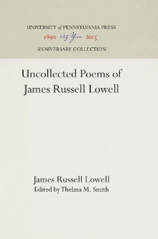 Cover of Uncollected Poems of James Russell Lowell