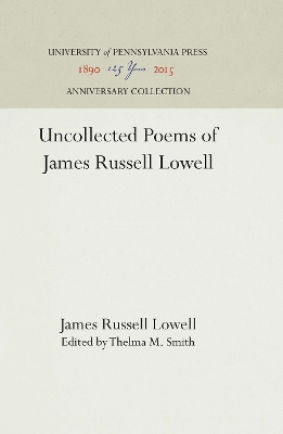 Book cover for Uncollected Poems of James Russell Lowell