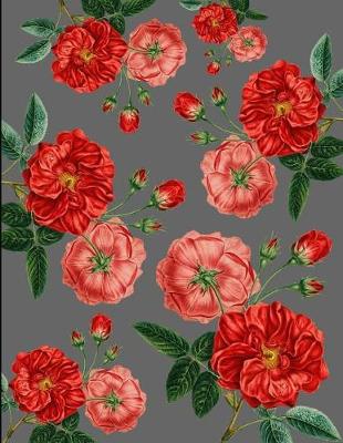 Book cover for Vintage Red Roses Gray Journal Notebook