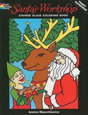 Book cover for Santa's Workshop Stained Glass Coloring Book