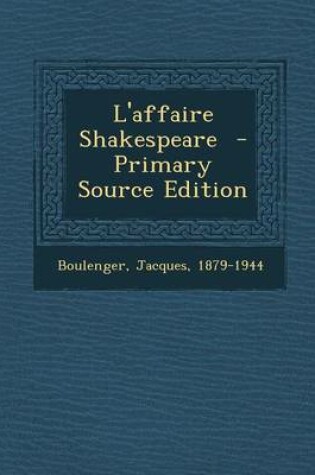 Cover of L'Affaire Shakespeare