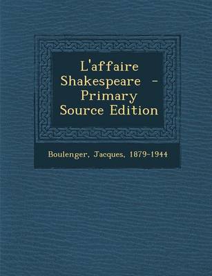 Book cover for L'Affaire Shakespeare