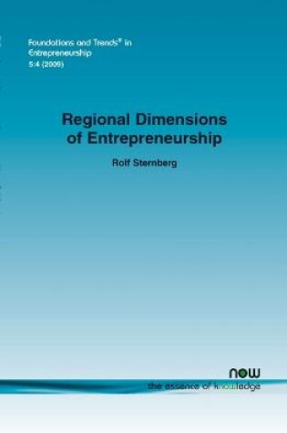 Cover of Regional Dimension of Entrepreneurship