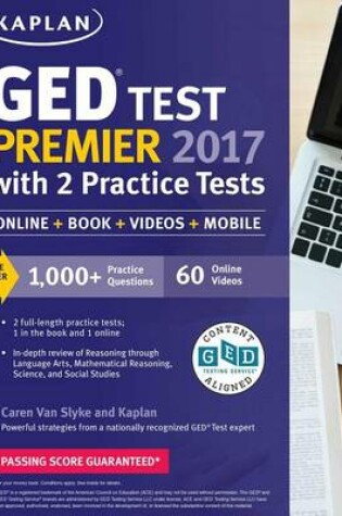 Cover of GED Test Premier 2017 with 2 Practice Tests