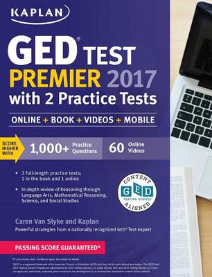 Cover of GED Test Premier 2017 with 2 Practice Tests