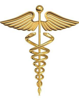 Book cover for Jumbo Oversized a Gold Caduceus Over a White Backgroun