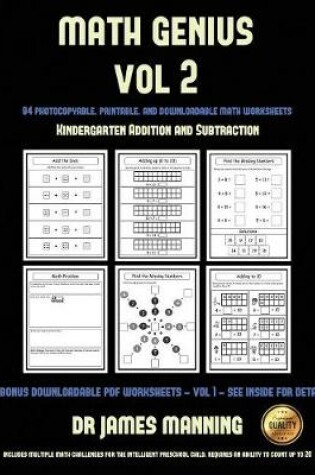 Cover of Kindergarten Addition and Subtraction (Math Genius Vol 2)