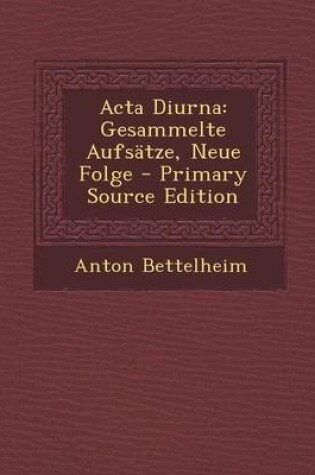 Cover of ACTA Diurna