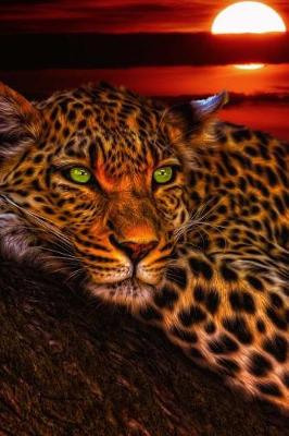 Book cover for Cool Leopard at Sunset with Green Eyes Journal