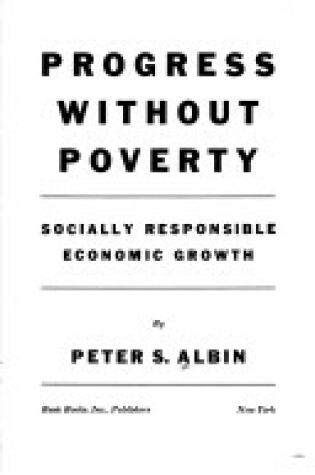 Cover of Progress W/O Poverty