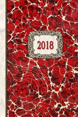 Cover of 2018 Diary Red Marble Design