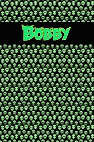 Cover of 120 Page Handwriting Practice Book with Green Alien Cover Bobby